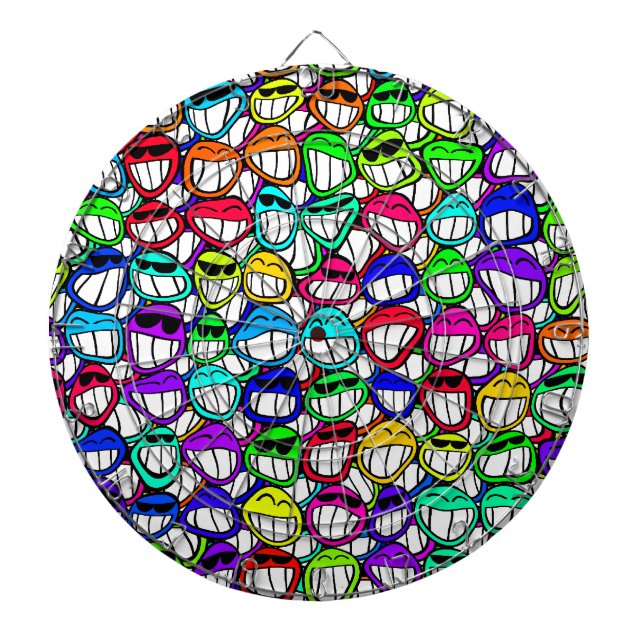 Cool Smiling Faces Dartboard (Front)