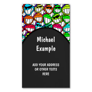COOL SMILING FACES GROUP I + your idea Magnetic Business Card