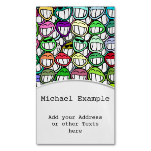COOL SMILING FACES GROUP II + your idea Magnetic Business Card