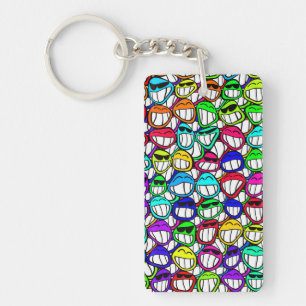 COOL SMILING FACES GROUP KEY RING