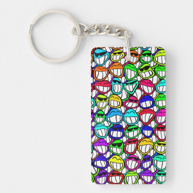 COOL SMILING FACES GROUP KEY RING (Front)