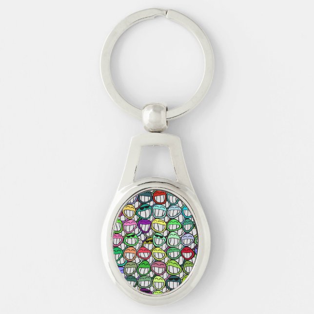 COOL SMILING FACES GROUP KEY RING (Front)