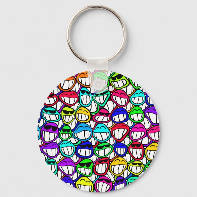 COOL SMILING FACES GROUP KEY RING (Front)