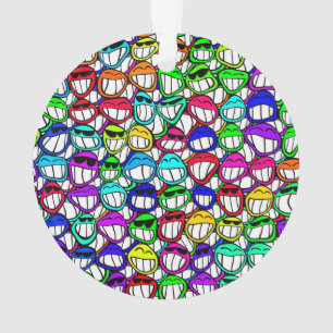 COOL SMILING FACES GROUP ORNAMENT
