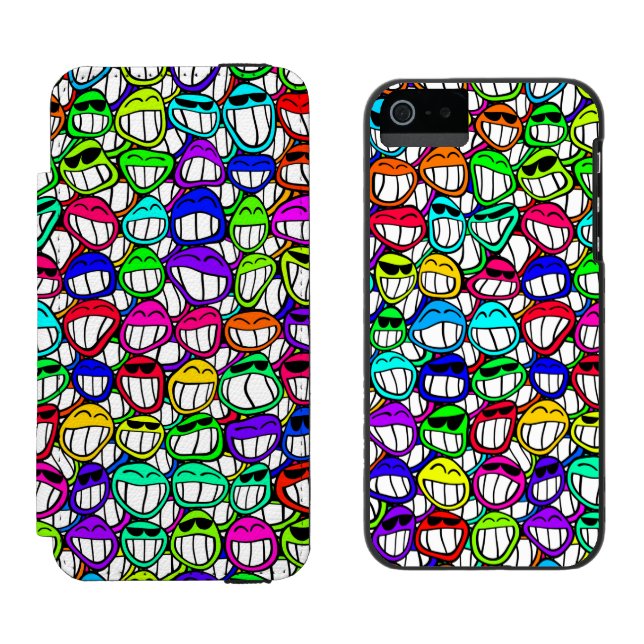COOL SMILING FACES GROUP + your idea Incipio iPhone Wallet Case (Side by Side)