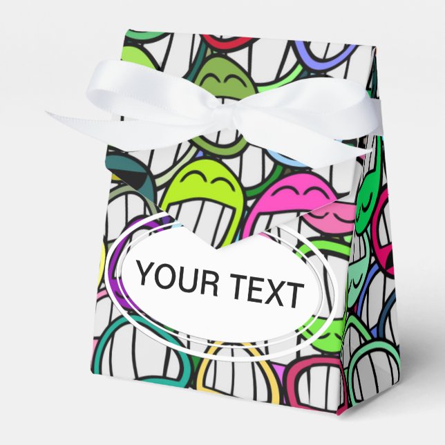 COOL SMILING FACES GROUP + your text Favour Box (Front Side)