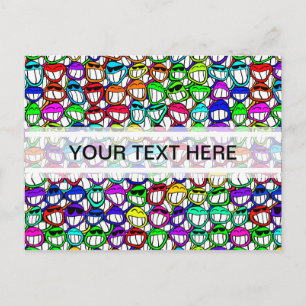 COOL SMILING FACES GROUP + your text Postcard