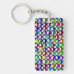 Cool Smiling Faces Key Ring