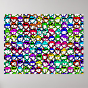Cool Smiling Faces Poster