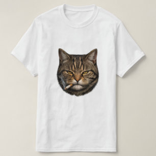 Cool Smirking Cat with Cigarette T-Shirt