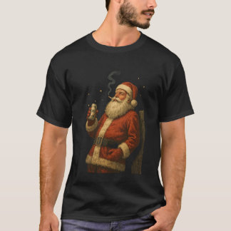 Cool Smoking Santa Claus Cigarette 90's Aesthetic  T-Shirt