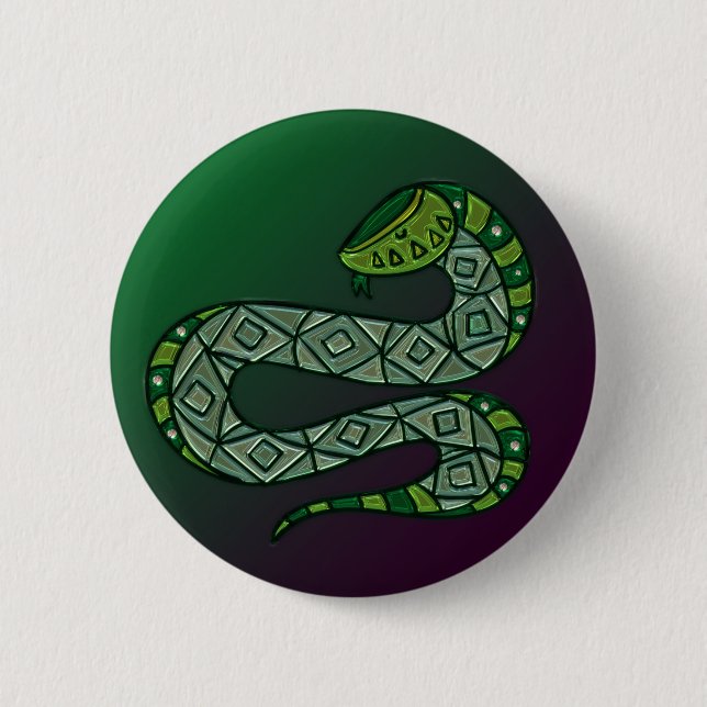 Cool Snake Metallized Tribal Art 6 Cm Round Badge (Front)