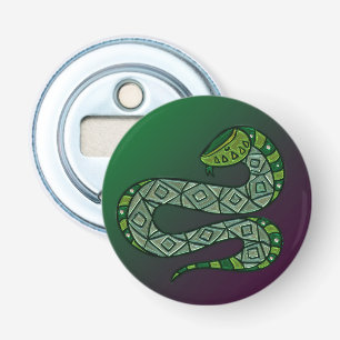 Cool Snake Metallized Tribal Art Bottle Opener