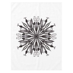 Cool Snakes Black And White Botanical Gothic Tablecloth