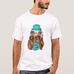 Cool Snow Dog Wearing Skating Goggles Graphic Cool T-Shirt