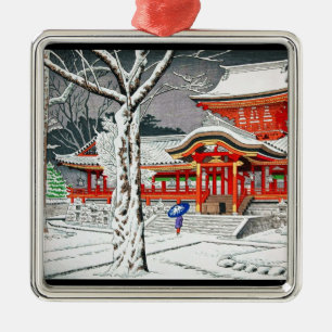 Cool snow in iwashimizu hachiman shrine kyoto metal tree decoration
