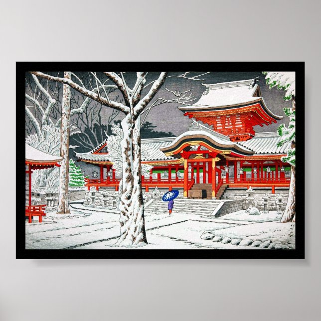 Cool snow in iwashimizu hachiman shrine kyoto poster (Front)