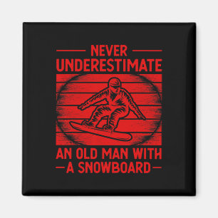 Cool Snowboard Art Men Women Skier Snowboarding Sn Magnet