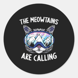 Cool snowboard for men women kids ski lover classic round sticker
