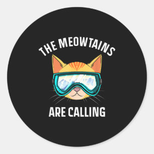 Cool snowboard for men women kids ski lover classic round sticker