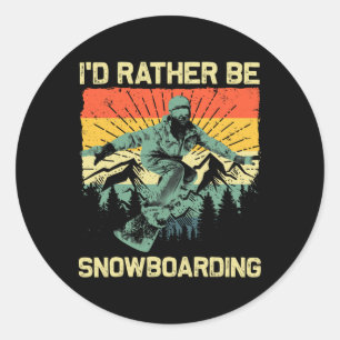 Cool Snowboard For Men Women Snowboarding Skiing S Classic Round Sticker
