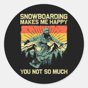 Cool Snowboard For Men Women Snowboarding Skiing S Classic Round Sticker