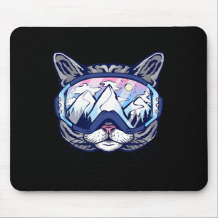 Cool Snowboard Goggles Cat For Men Women Kids  Mouse Pad