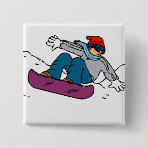 Cool Snowboarder snowboarding gift winter love 15 Cm Square Badge