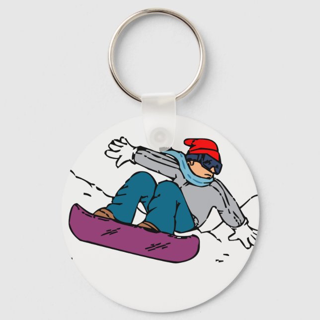 Cool Snowboarder | snowboarding gift | winter love Key Ring (Front)