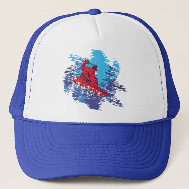 Cool Snowboarder Trucker Hat (Front)