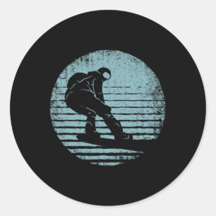 Cool Snowboarder Vintage Snowboarding The Perfect Classic Round Sticker