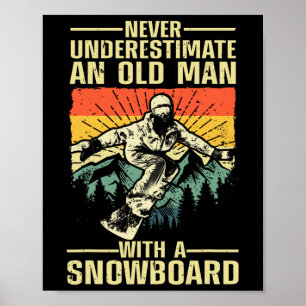 Cool Snowboarding Art For Men Grandpa Dad Winter S Poster
