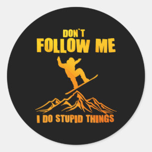 Cool Snowboarding Art For Men Women Snowboard Snow Classic Round Sticker