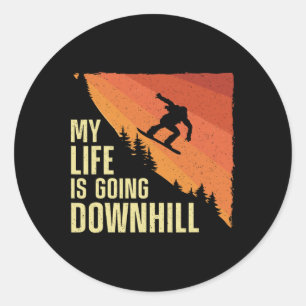Cool Snowboarding Art For Men Women Snowboard Snow Classic Round Sticker
