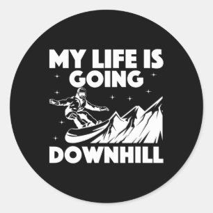 Cool Snowboarding Art For Men Women Snowboarder Sn Classic Round Sticker