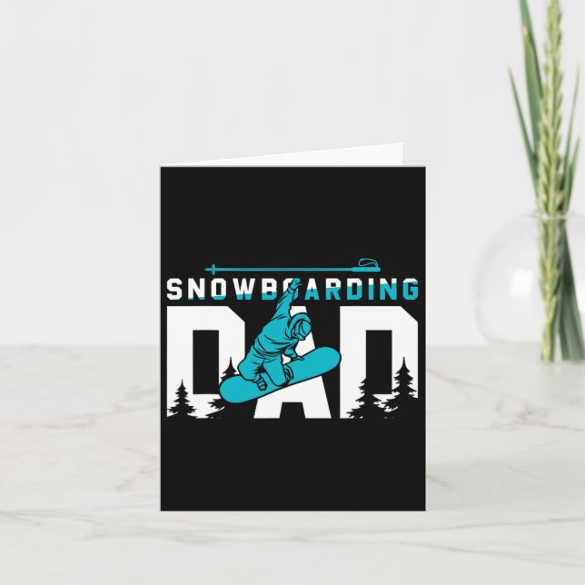 Cool Snowboarding Dad Gift  Card (Front)
