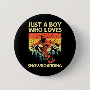 Cool Snowboarding Design For Boys Kids Snowboard S 6 Cm Round Badge