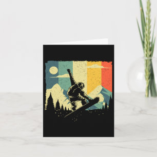 Cool Snowboarding Design For Men Women Vintage Sno Card