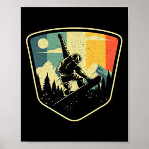 Cool Snowboarding Design For Men Women Vintage Sno Poster