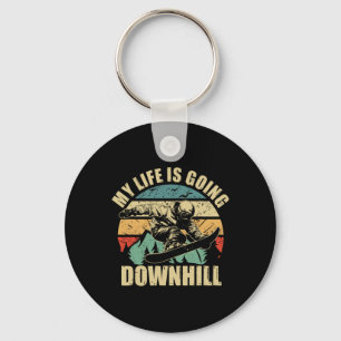 Cool Snowboarding My Life Is Going Downhill Key Ring