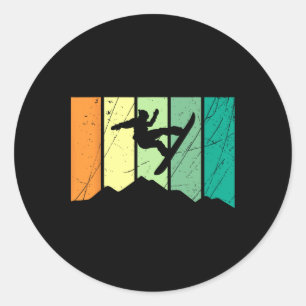 Cool Snowboarding Sliding Sports Tee I Snow Piste Classic Round Sticker