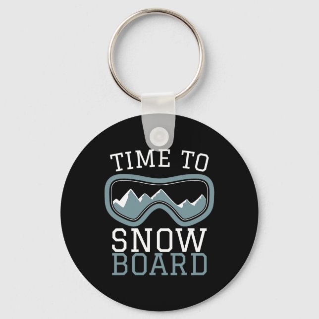 Cool Snowboarding Sliding Sports Tee I Snow Piste  Key Ring (Front)