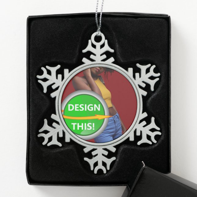 COOL! Snowflake Ornament - Pewter - Custom (Box)