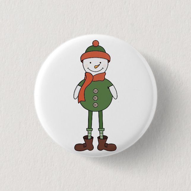 Cool Snowman 3 Cm Round Badge (Front)