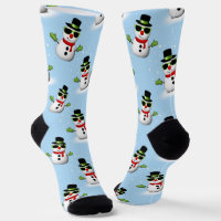 Cool Snowman Christmas Winter blue pattern