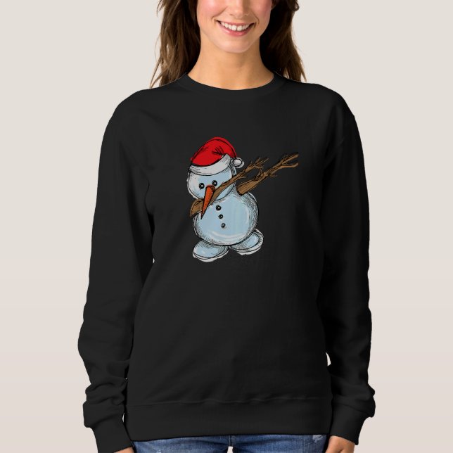 Cool Snowman Dab Dabbing Dancing Christmas Xmas Pa Sweatshirt (Front)