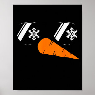 Cool Snowman Face Gles Christmas Xmas Costume Boy  Poster
