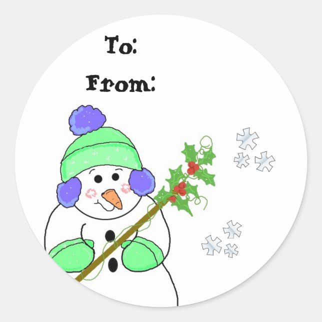 Cool Snowman Gift Tag (Front)