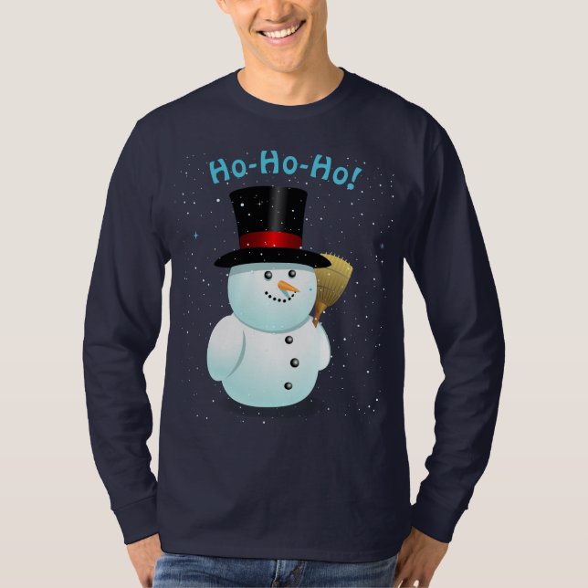 Cool Snowman With Black Felt Top Hat (Front)