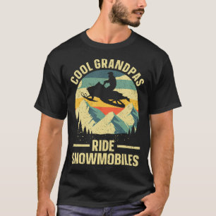 Cool Snowmobile Art For Men Grandpa Snowmobiling S T-Shirt